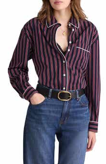 Madewell Stripe Poplin Long Button-Up Shirt