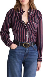 Madewell Stripe Poplin Long Button-Up Shirt
