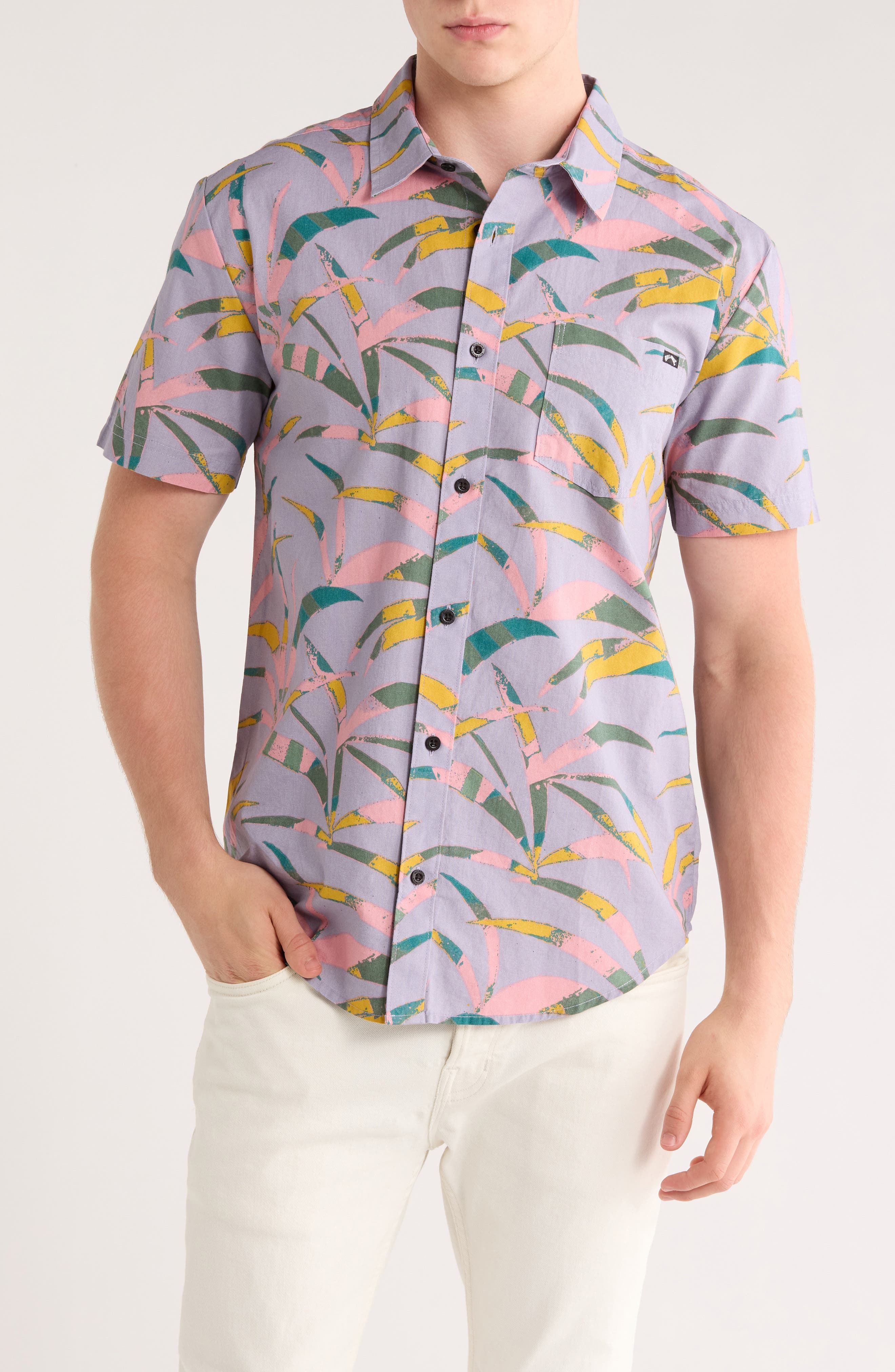 Billabong Frond Short Sleeve Cotton Button-Up Shirt