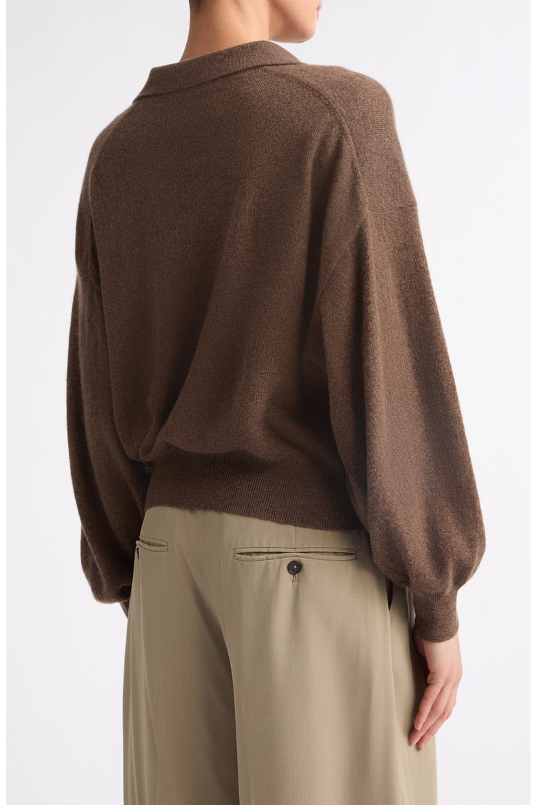 Katriel Cashmere Polo Sweater, Alternate, color, DARK TRUFFLE