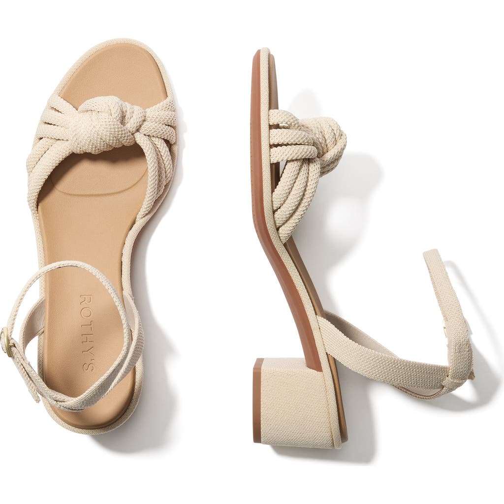 Rothys The Knot Sandal In White/neutral In Conch