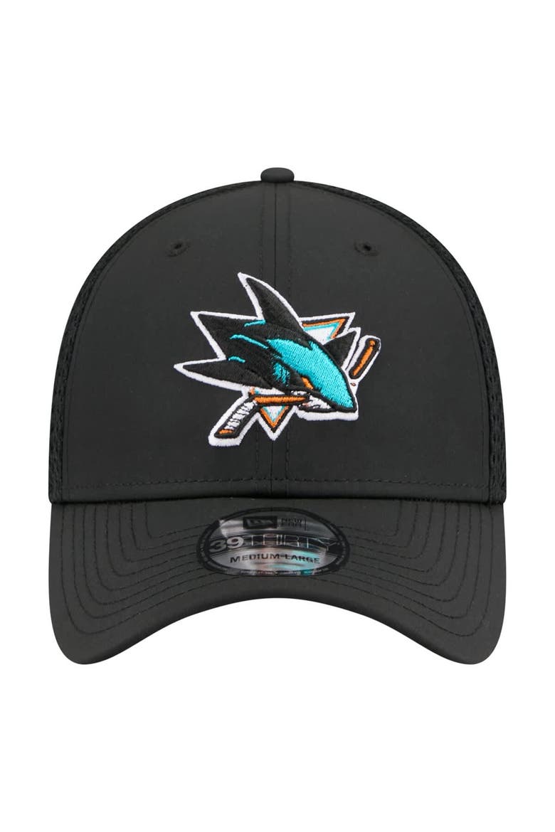 Men's New Era  Black San Jose Sharks Logo 39THIRTY Flex Hat, Alternate, color, Black
