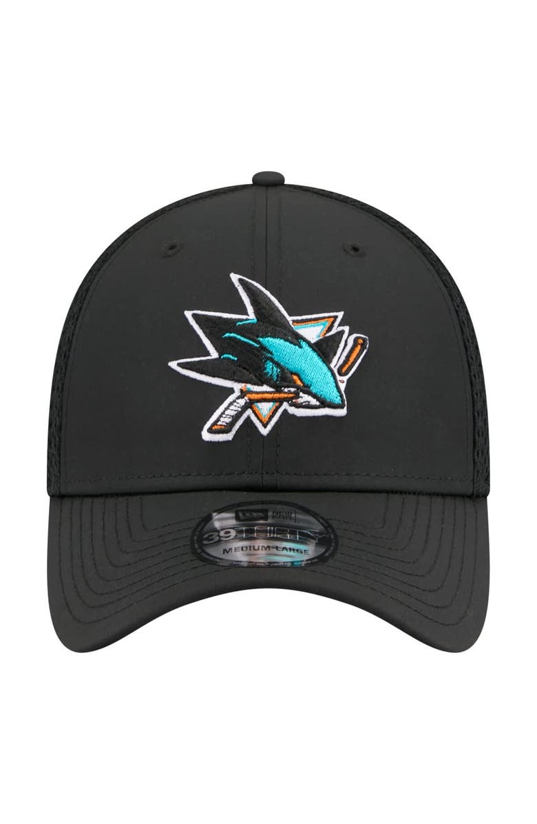 New Era Men's New Era  Black San Jose Sharks Logo 39THIRTY Flex Hat, Alternate, color, Black