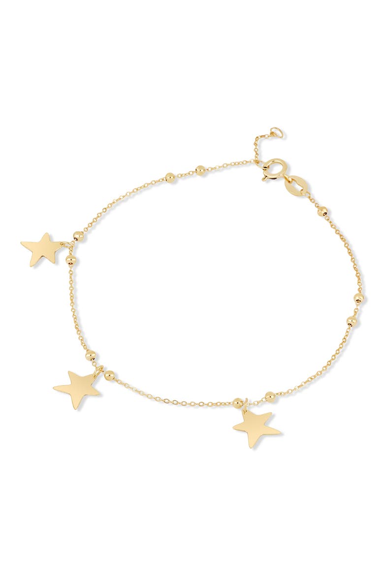 14K Gold Star Charm Bracelet, Alternate, color, 14K YELLOW GOLD