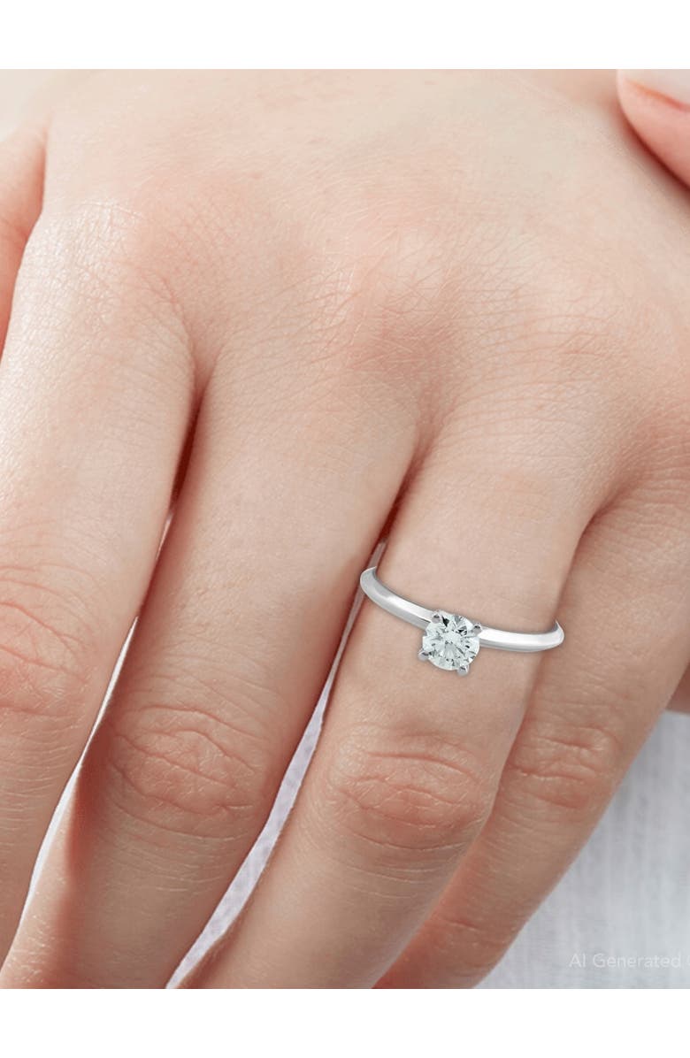 Bliss Diamond 1/3ct Round Solitaire Diamond Engagement Ring 14K Gold, Alternate, color, 
