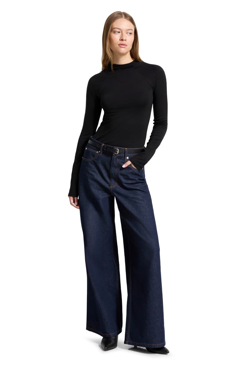 Minetta Stretch Jersey Top, Alternate, color, BLACK