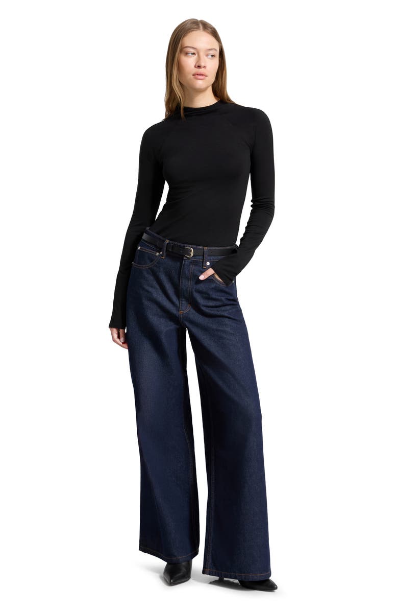 Marcella Minetta Stretch Jersey Top, Alternate, color, Black