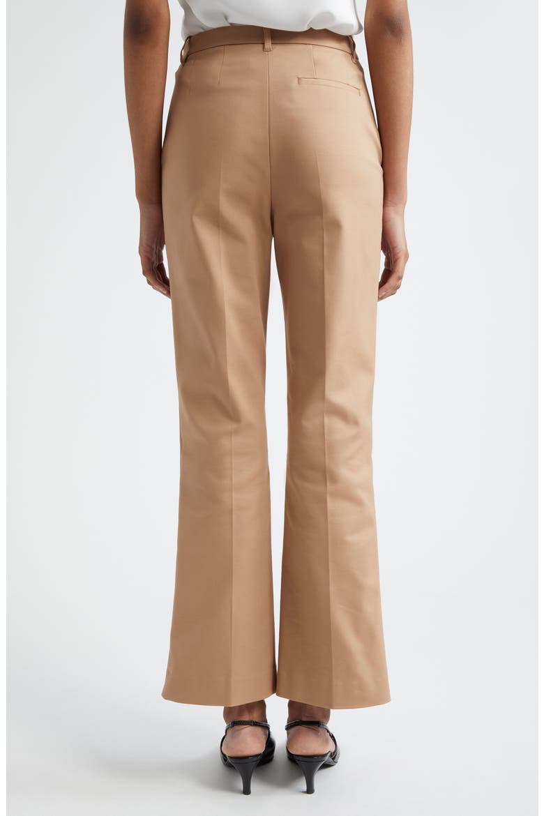 Cotton Blend Ankle Flare Pants, Alternate, color, SOLID MEDIUM BROWN