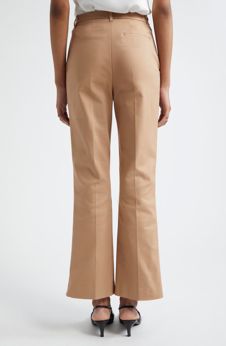 Emporio Armani Cotton Blend Ankle Flare Pants, Alternate, color, Solid Medium Brown