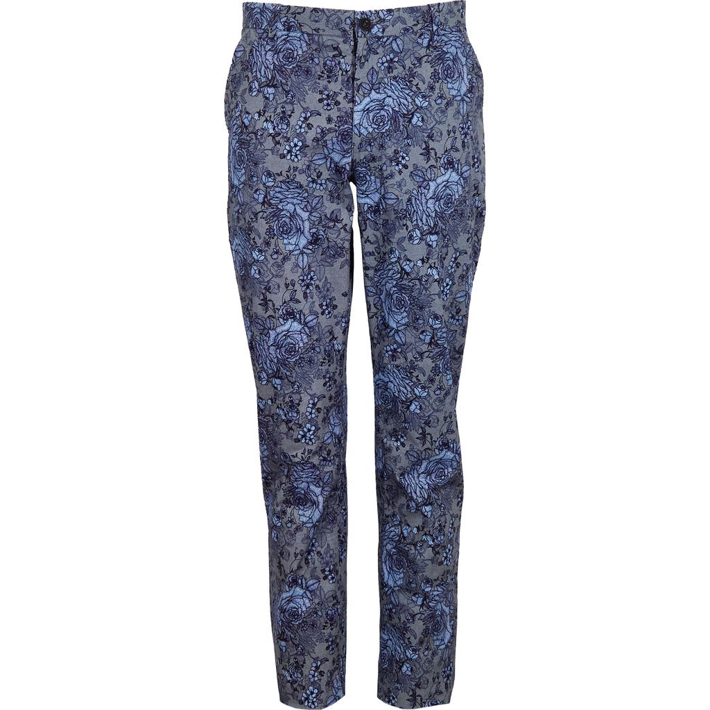 Lords Of Harlech Caspian Stretch Cotton Chino Pant In Blue