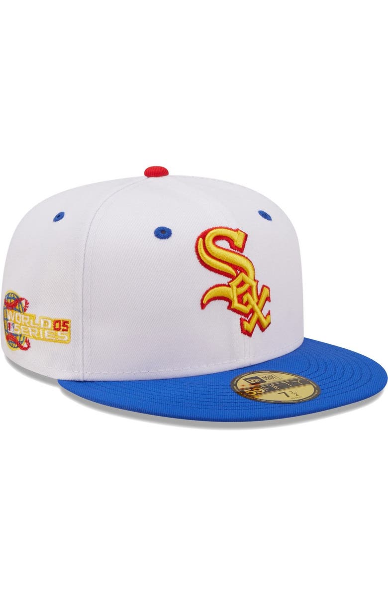 New Era Men's New Era White/Royal Chicago White Sox 2005 World Series Cherry Lolli 59FIFTY Fitted Hat, Main, color, White