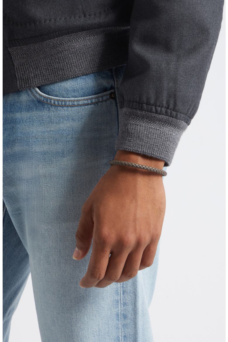 Men's Tubular Clasp Braided Leather Bracelet, Alternate, color, TBG SMOKE GREY