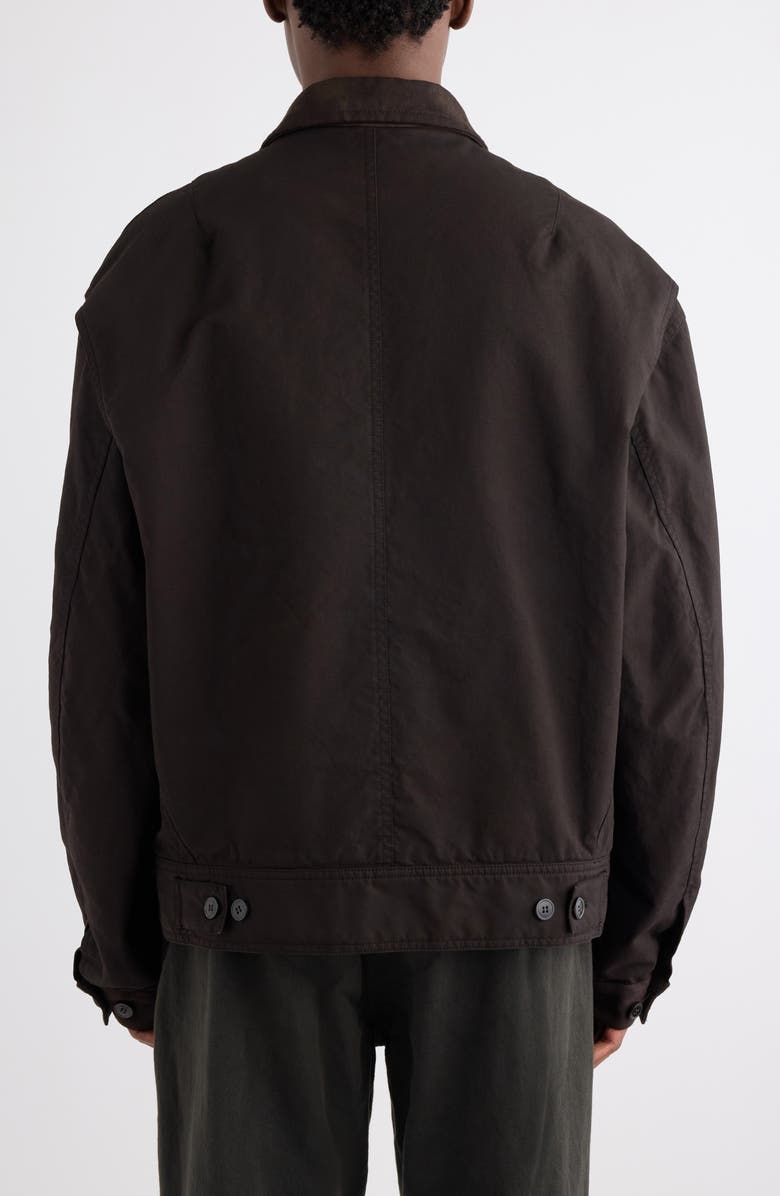 Dries Van Noten Twill Trim Cotton Chore Jacket, Alternate, color, Brown
