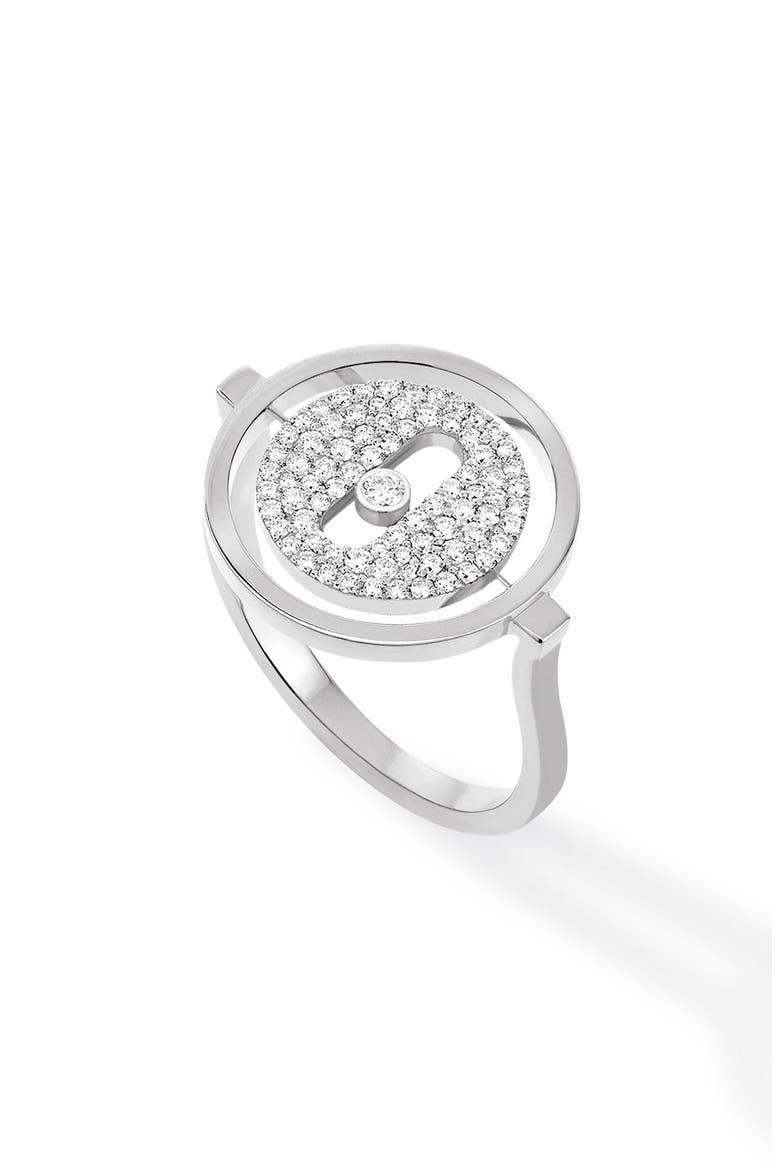 Lucky Move Diamond Pavé Ring, Main, color, WHITE GOLD