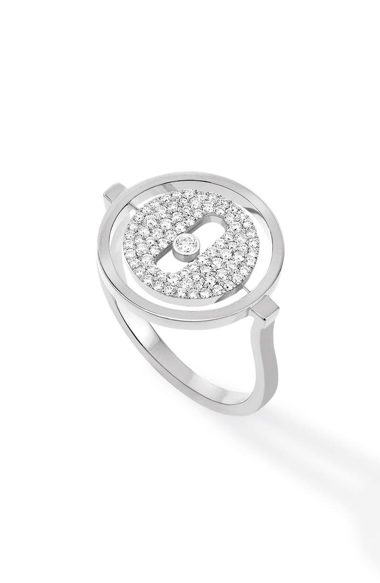 Messika Lucky Move Diamond Pavé Ring, Main, color, White Gold