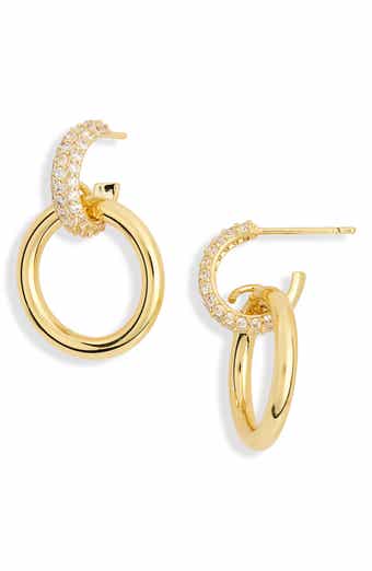 Demi Fine Cubic Zirconia Frontal Hoop Drop Earrings