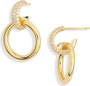 NORDSTROM RACK Demi Fine Cubic Zirconia Frontal Hoop Drop Earrings