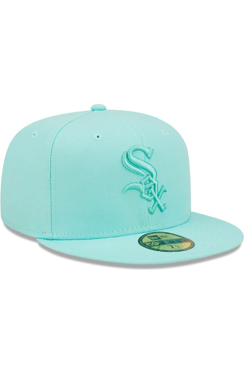New Era Men's New Era Turquoise Chicago White Sox Icon Color Pack 59FIFTY Fitted Hat, Alternate, color, 