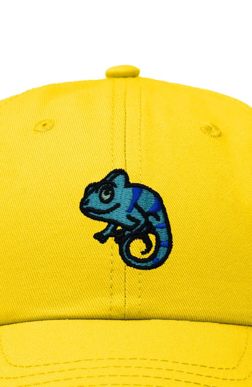 Dalix Chameleon Embroidered Dad Hat In Gold