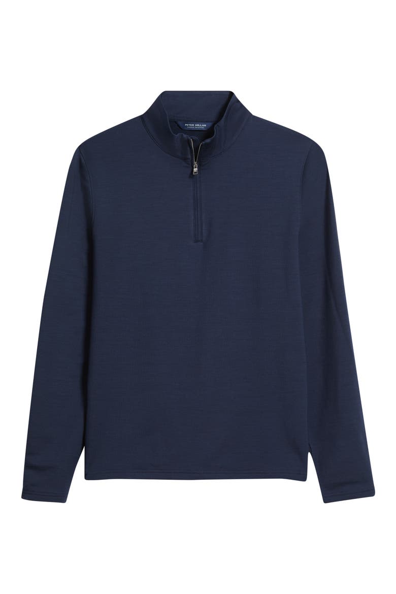 Crown Crafted Excursionist Flex Merino Wool Blend Quarter Zip, Alternate, color, NAVY
