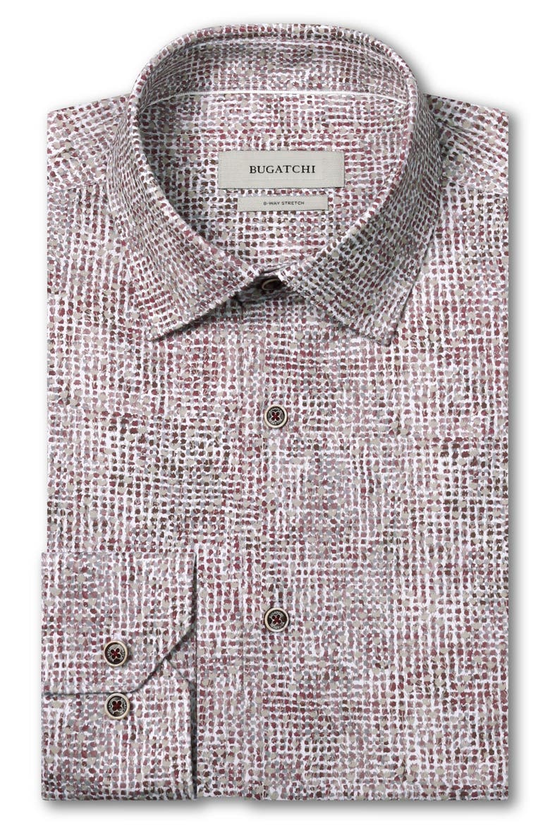 James OoohCotton® Abstract Print Button-Up Shirt, Alternate, color, BURGUNDY
