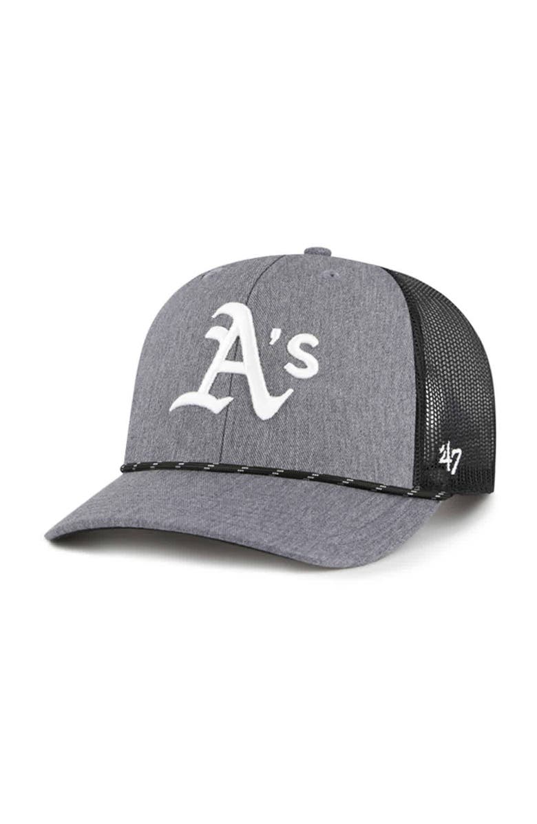 '47 Men's '47 Charcoal Athletics Carbon Rope Trucker Adjustable Hat, Main, color, Charcoal