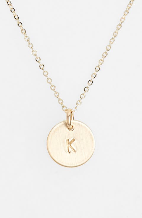 14k-Gold Fill Initial Mini Circle Necklace