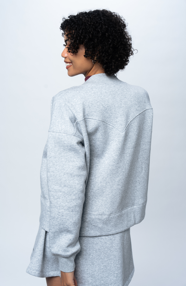 Sierra Madre Golf SportFleece Cardigan, Alternate, color, Heather Grey