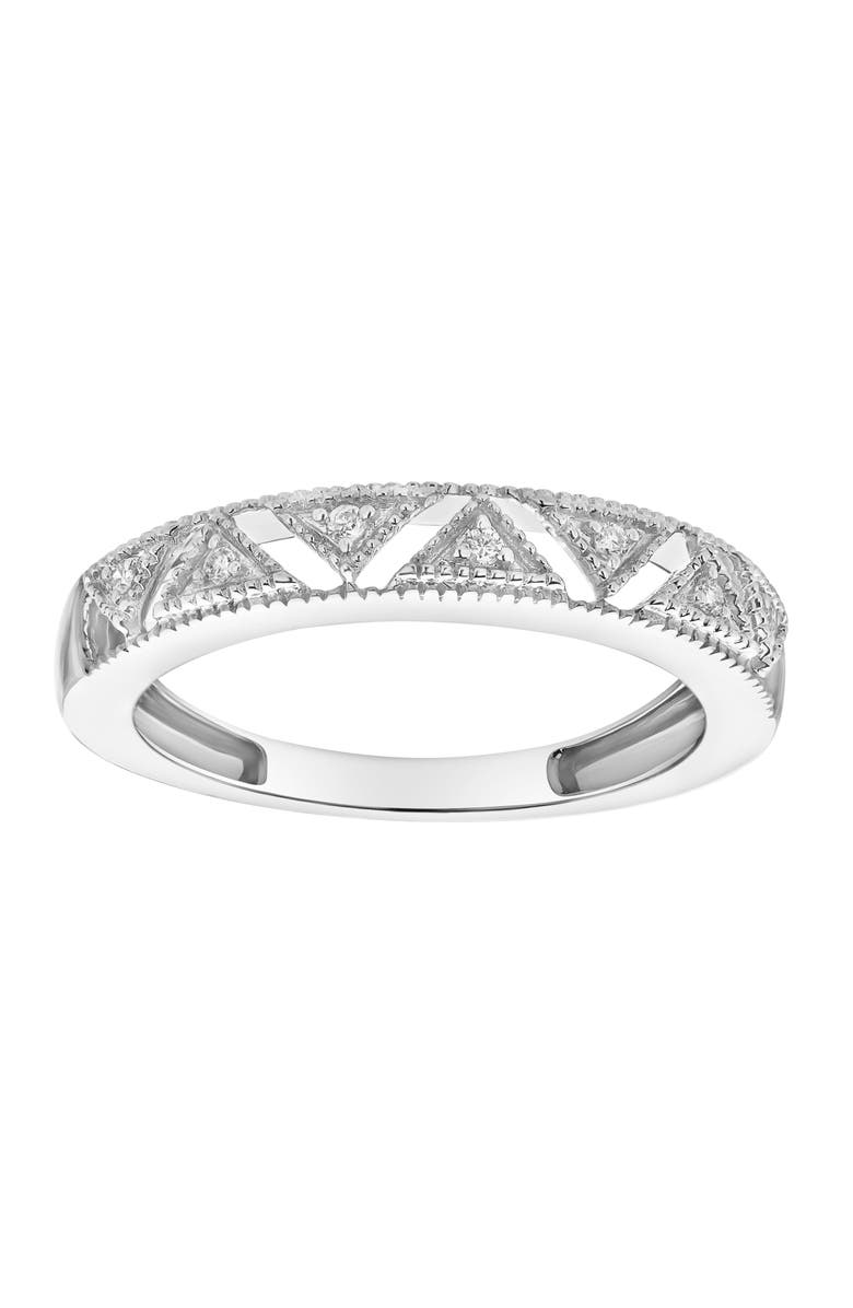 LuvMyJewelry Prism 14K Gold Round Diamond Studded Stackable Ring - 0.05cts, Main, color, 