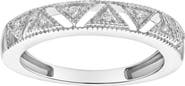 LuvMyJewelry Prism 14K Gold Round Diamond Studded Stackable Ring - 0.05cts