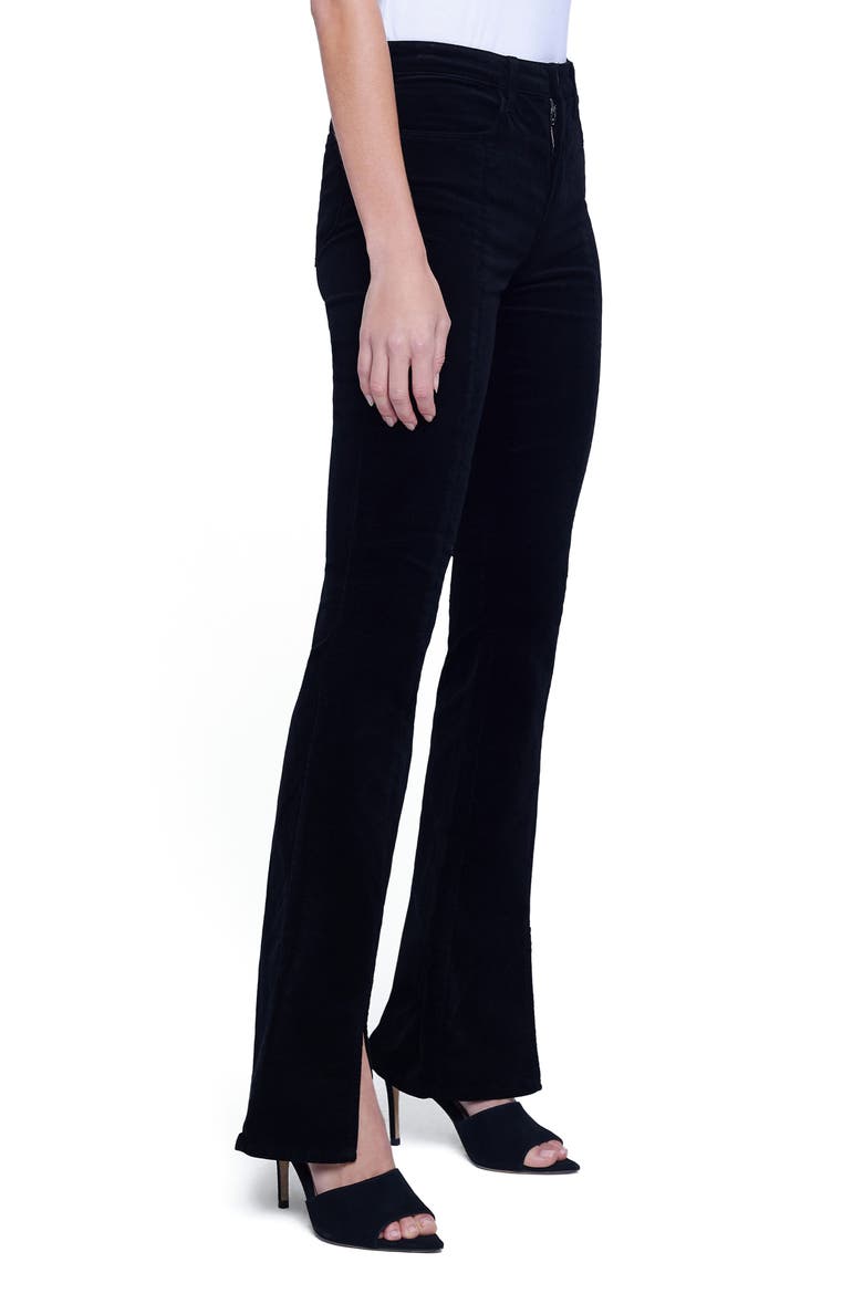 Beatrix High Waist Front Slit Baby Bootcut Jeans, Alternate, color, NOIR