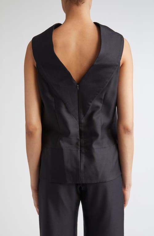 Brandon Maxwell Bowie Sleeveless Draped Top In Black