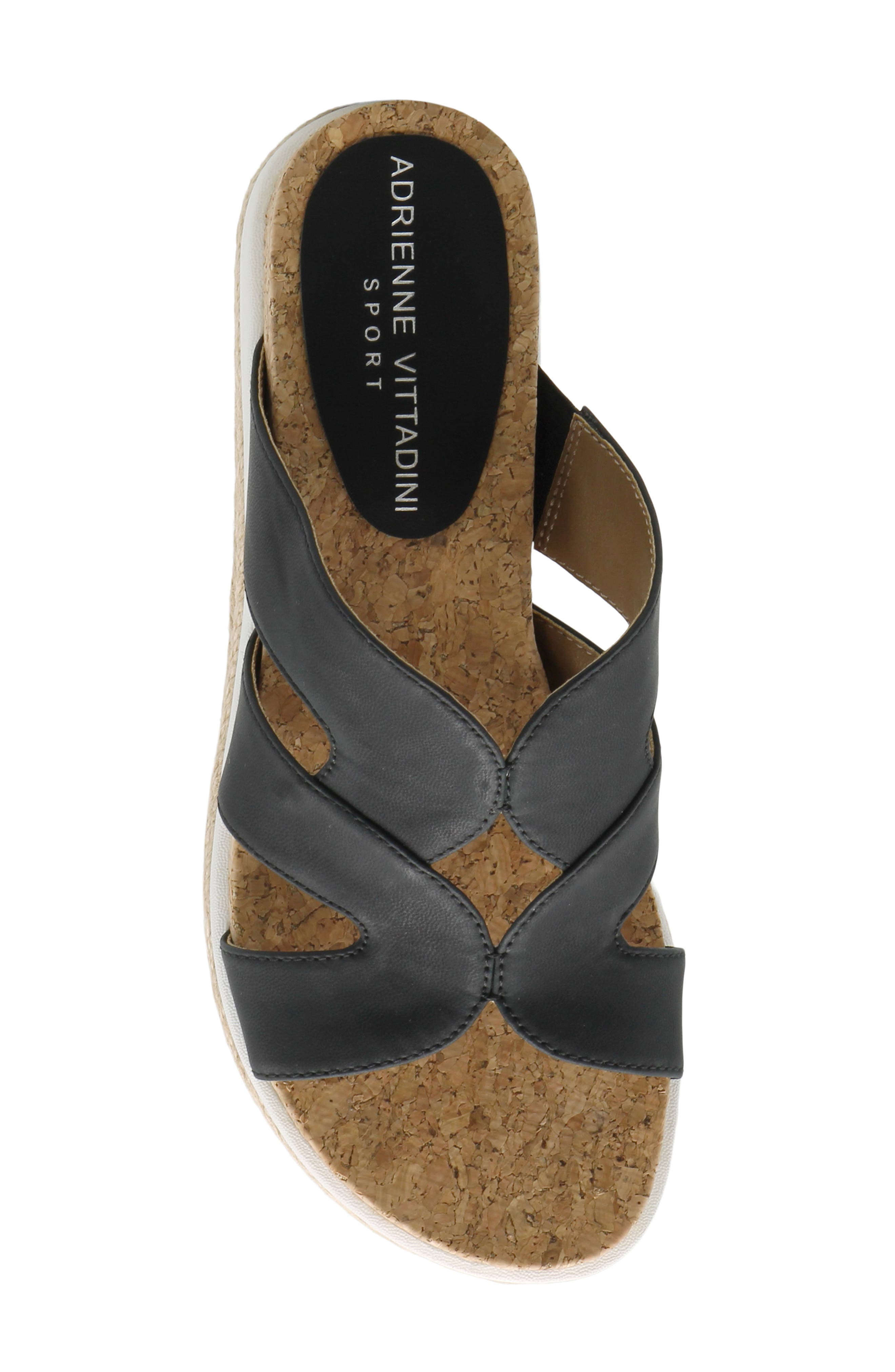 Adrienne Vittadini Carl 1 Wedge Slide Sandal, Alternate, color, Black