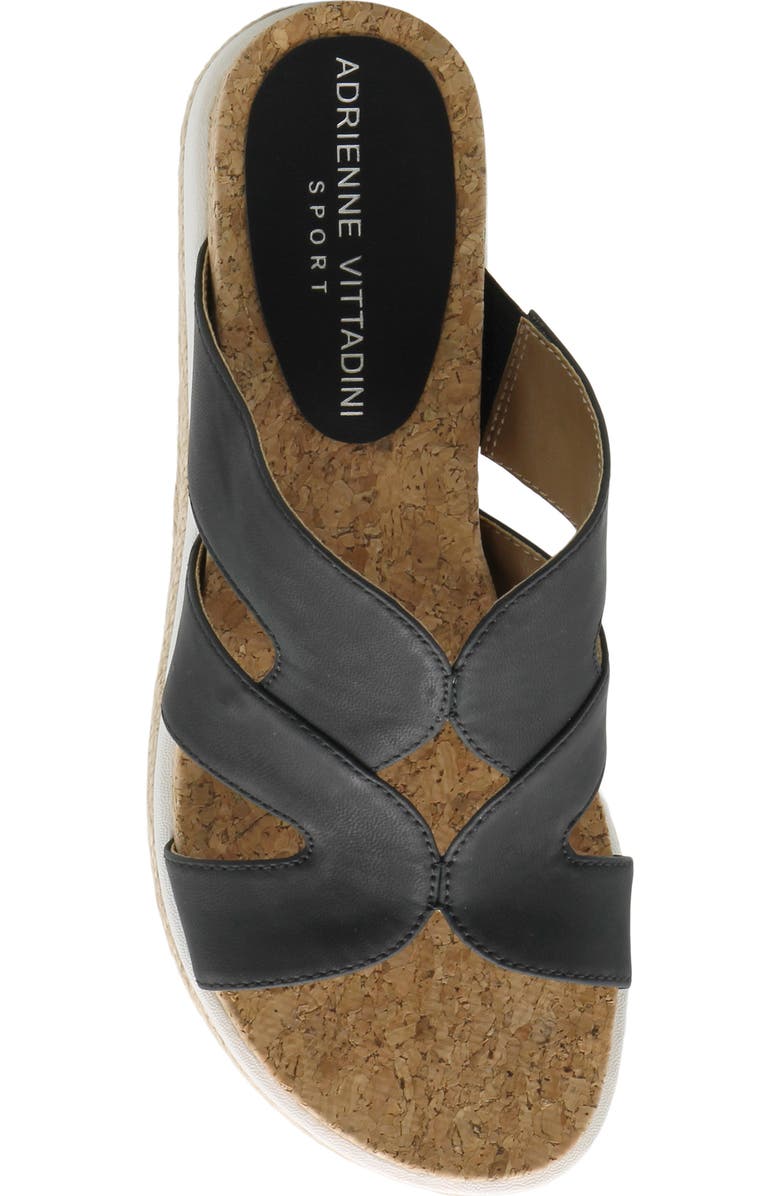 Adrienne Vittadini Carl 1 Wedge Slide Sandal, Alternate, color, Black