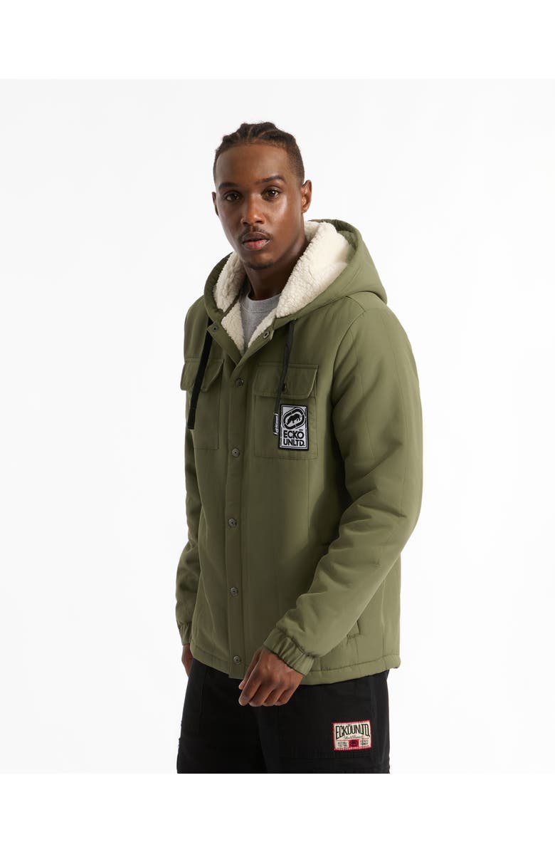 Ecko Unltd. Simple Confidence shearling Lined Jacket, Alternate, color, Olive