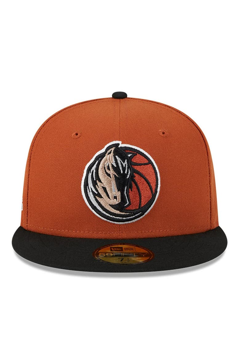 Men's New Era Rust/Black Dallas Mavericks Two-Tone 59FIFTY Fitted Hat, Alternate, color, Burnt Orange