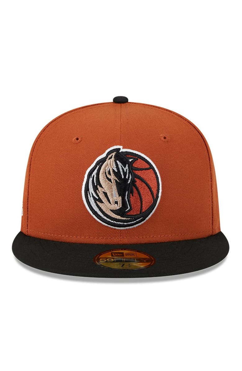 New Era Men's New Era Rust/Black Dallas Mavericks Two-Tone 59FIFTY Fitted Hat, Alternate, color,