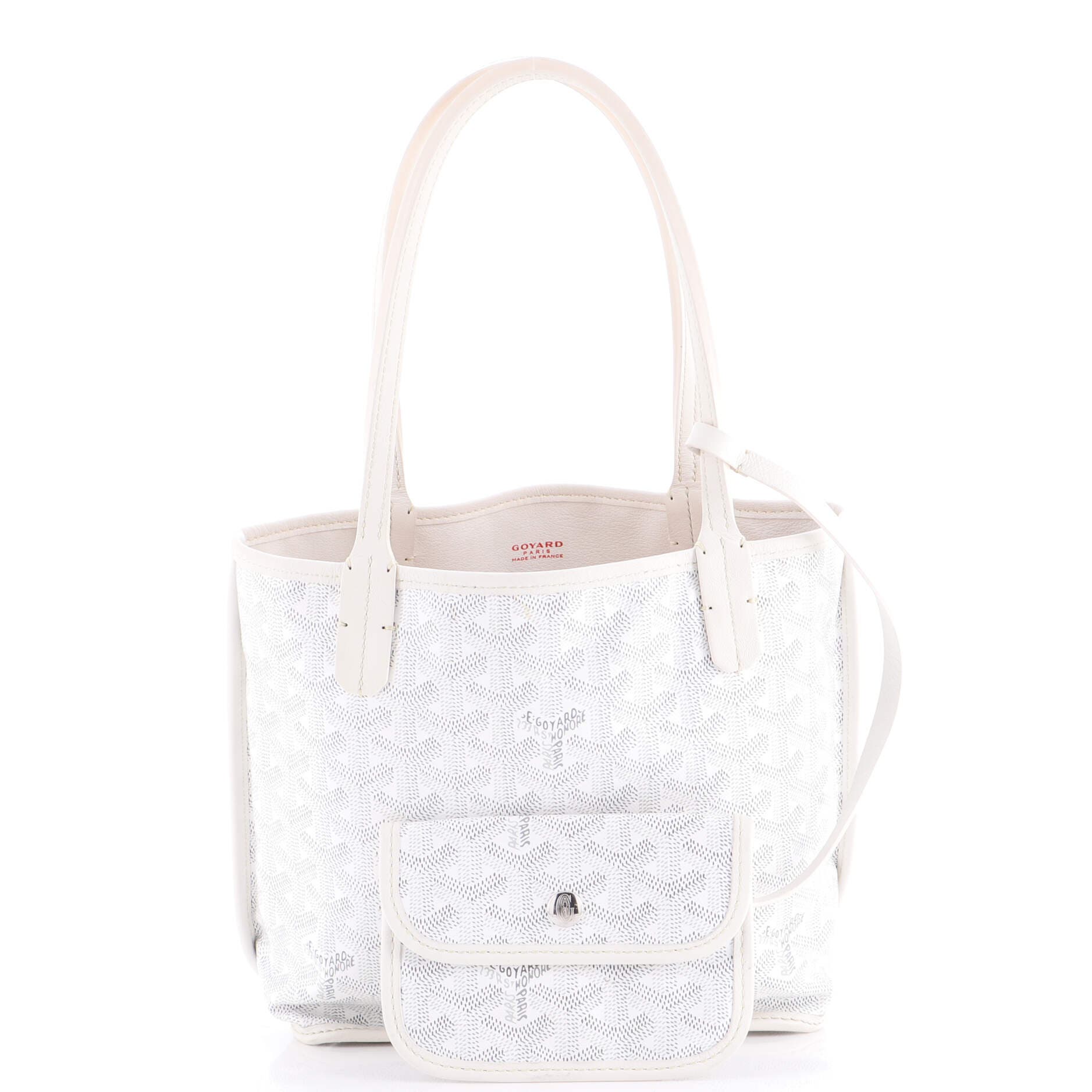Pre-Owned Goyard Anjou Reversible Tote Coated Canvas Mini, Main, color, White