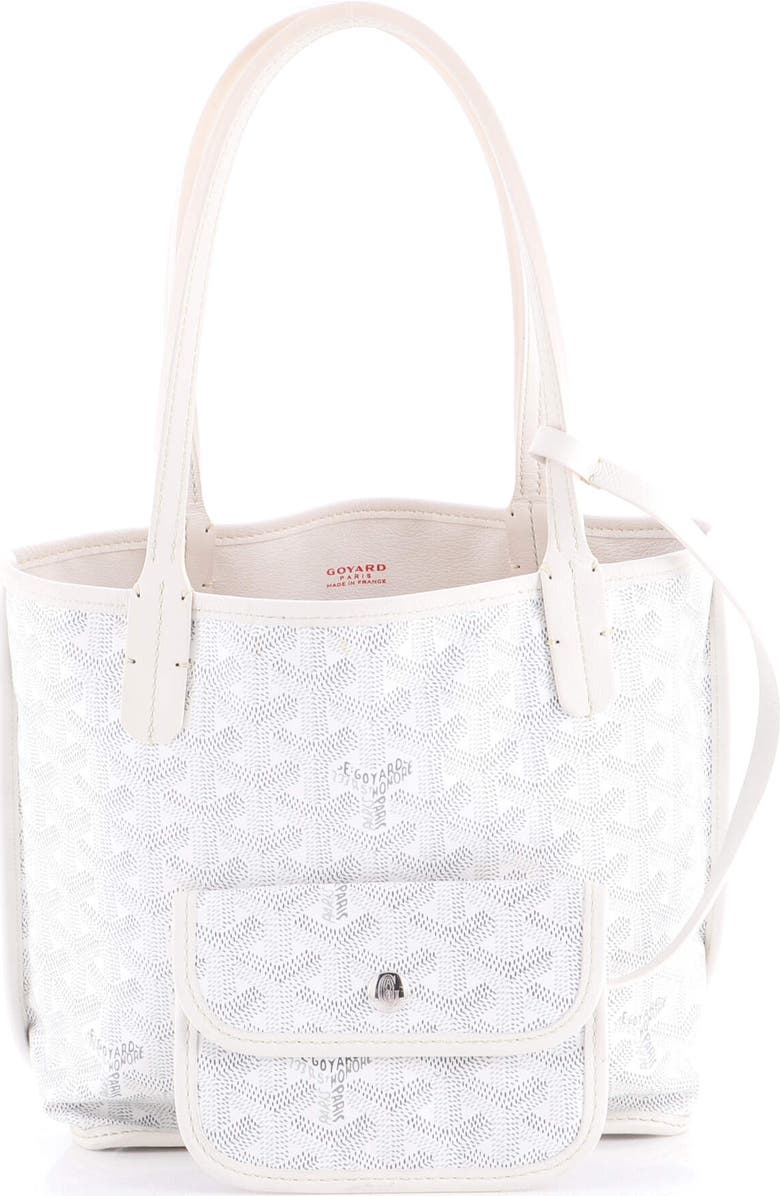 Pre-Owned Goyard Anjou Reversible Tote Coated Canvas Mini, Main, color, White