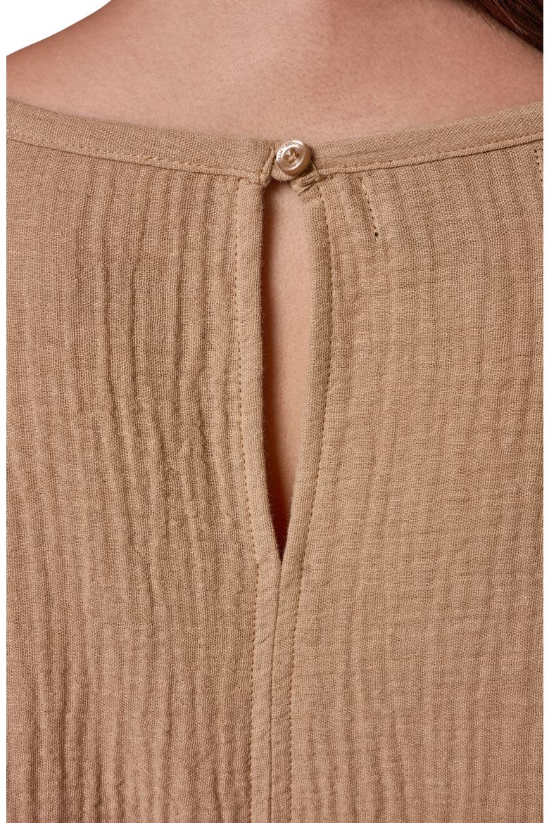Twist Cuff Cotton Gauze Top, Alternate, color, FAWN