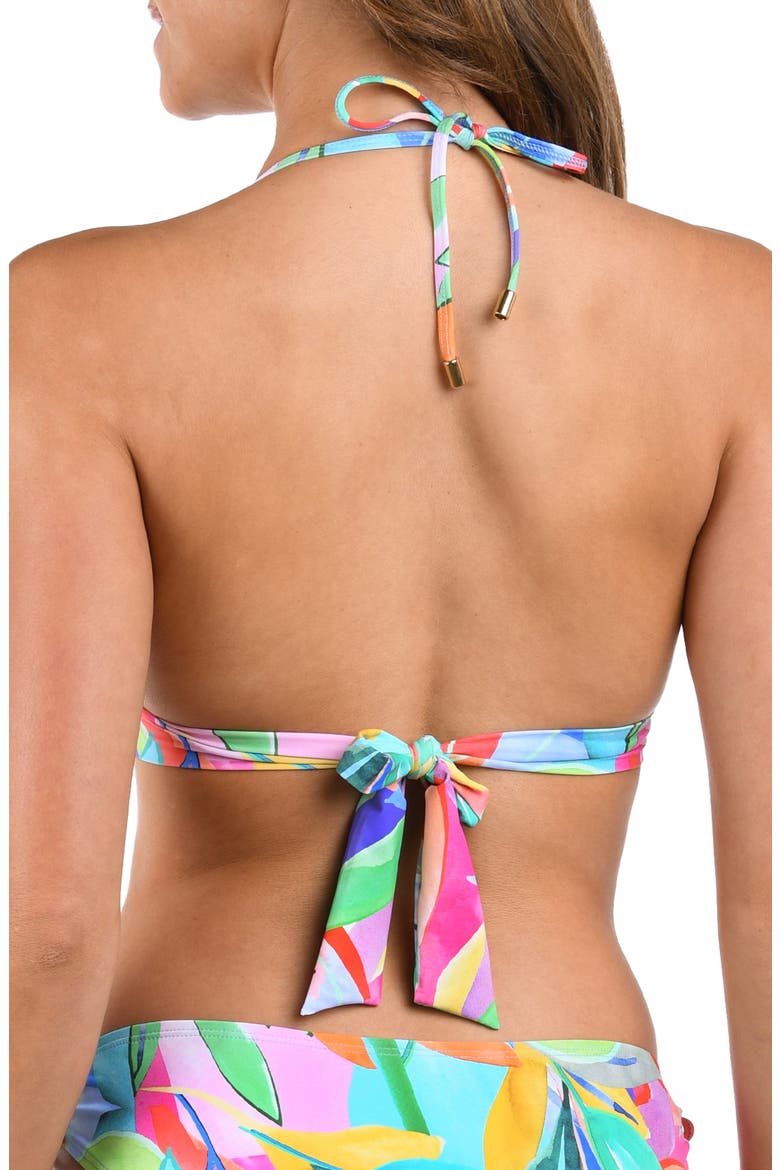 Tropi-Flage Halter Bikini Top, Alternate, color, BLUE/ GREEN MULTI