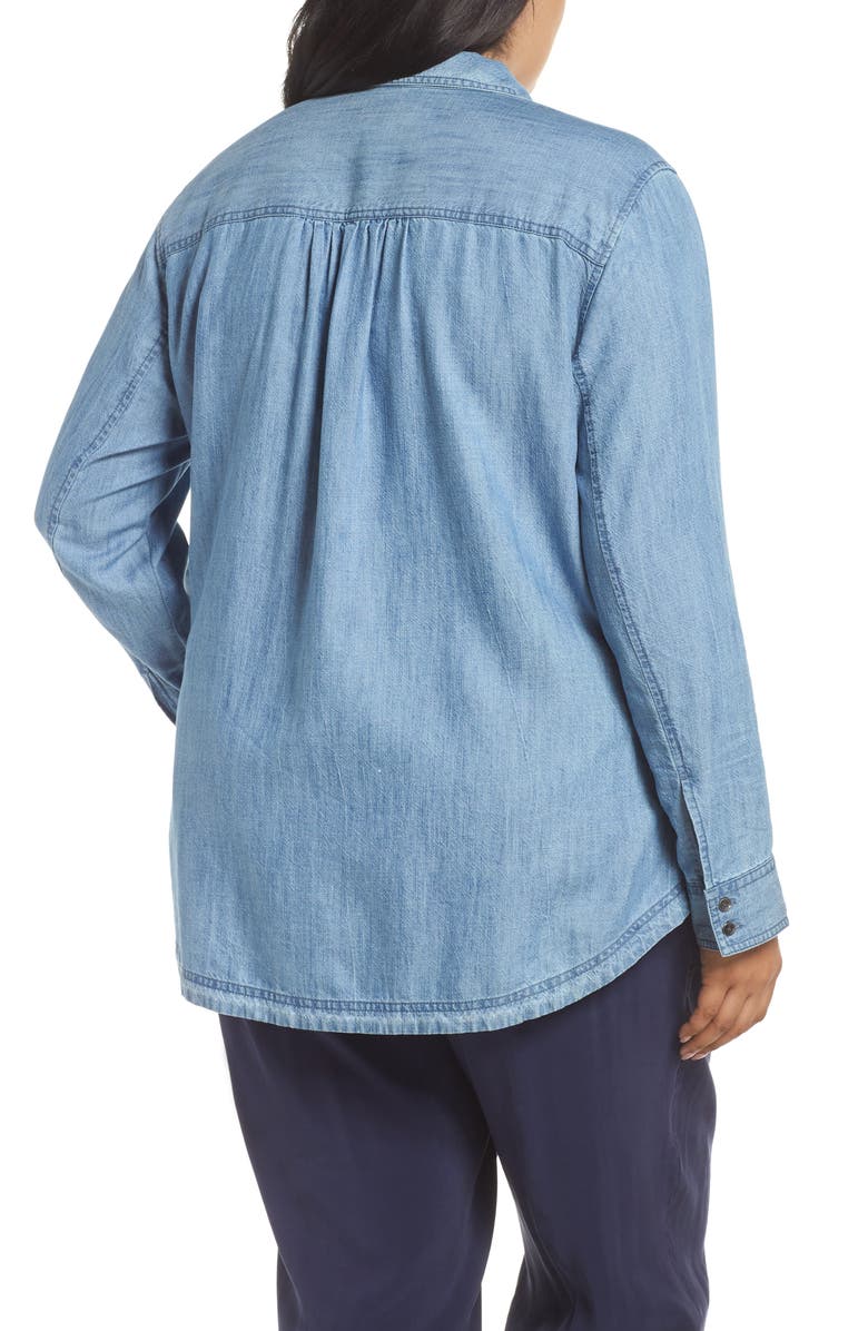 Caslon<sup>®</sup> Button Front Chambray Shirt, Alternate, color, 