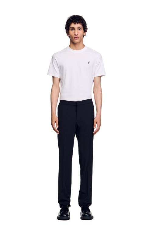 Sandro Tailored Straight-leg Trousers In Black