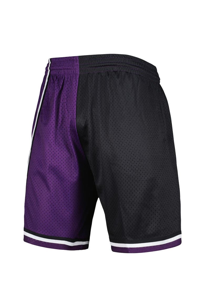 Men's Mitchell & Ness Black/Purple Sacramento Kings Hardwood Classics 2000 Split Swingman Shorts, Alternate, color, Black
