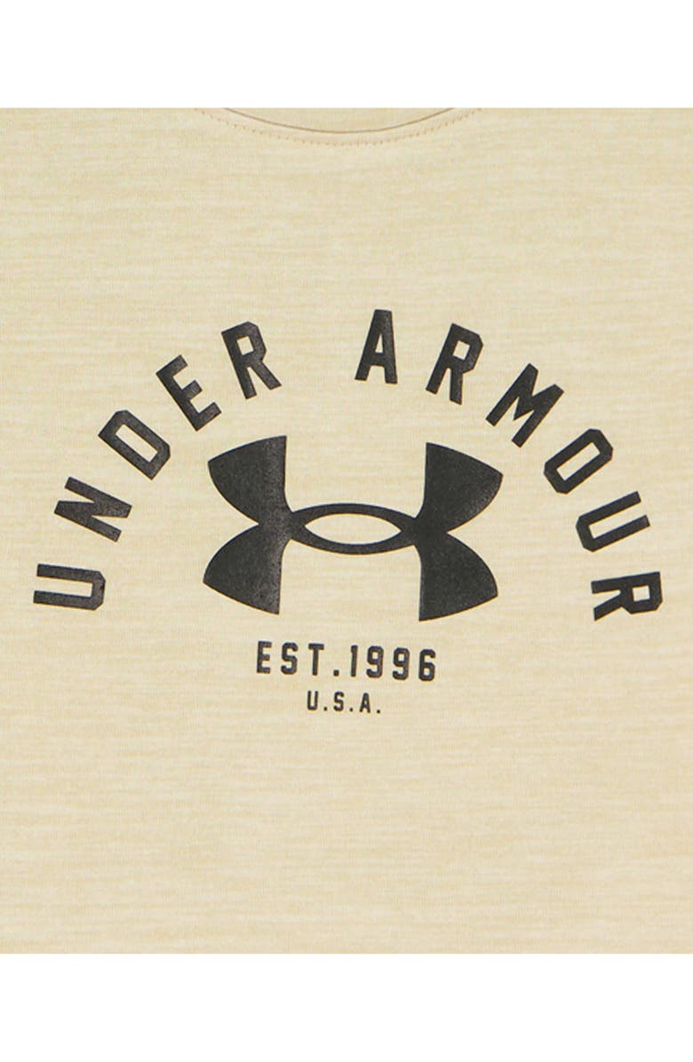 Under Armour Twist Bar Down Short Sleeve T-Shirt & Shorts Set, Alternate, color, Sandstorm/ White Twist/ Black