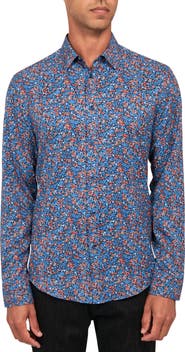Brooklyn Brigade Slim Fit Liberty Floral Recycled 4-Way Stretch Performance Long Sleeve Shirt