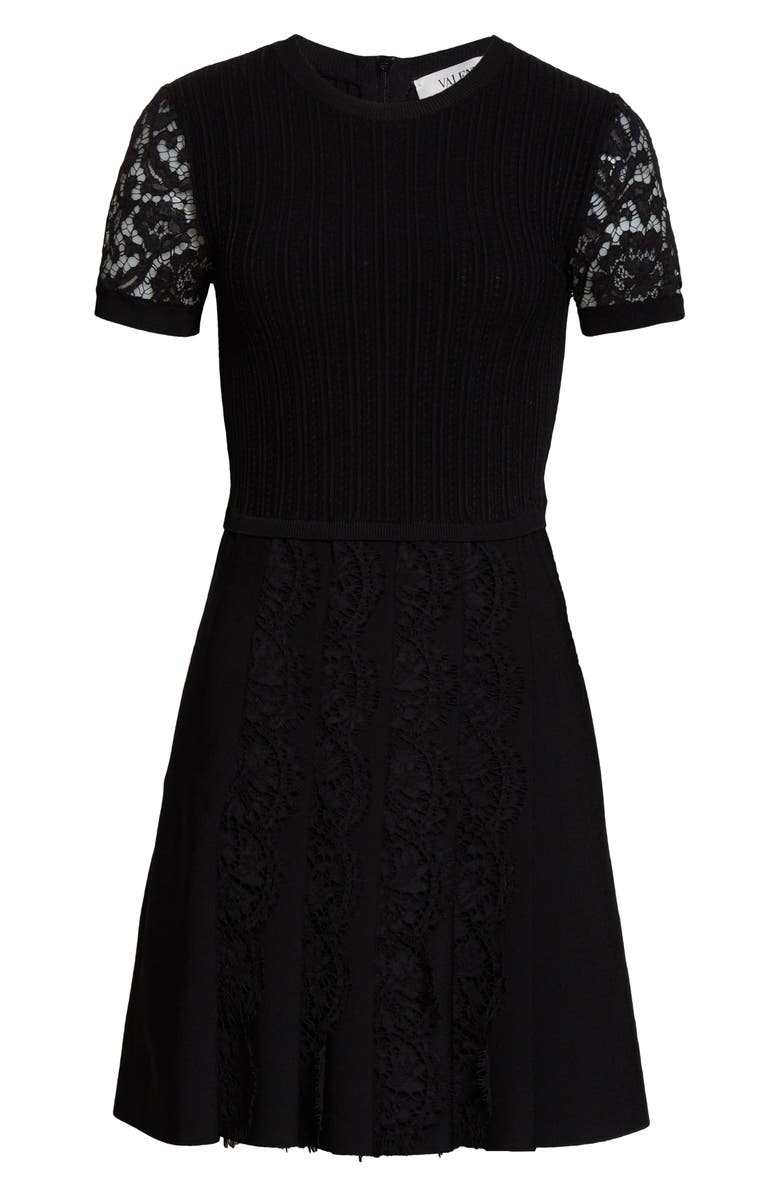 Valentino Lace Detail Sweater Minidress, Alternate, color, 