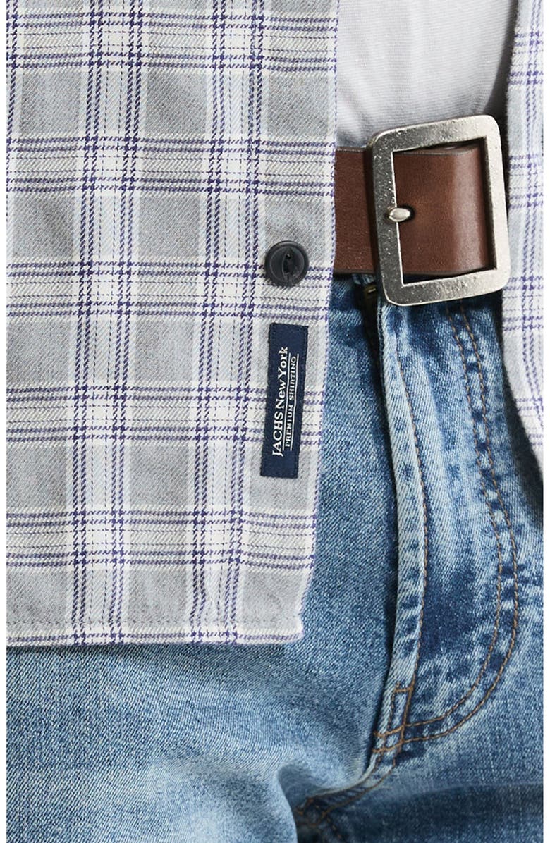 JACHS Manor Stretch Flannel Button-Down Shirt, Alternate, color, Light Grey