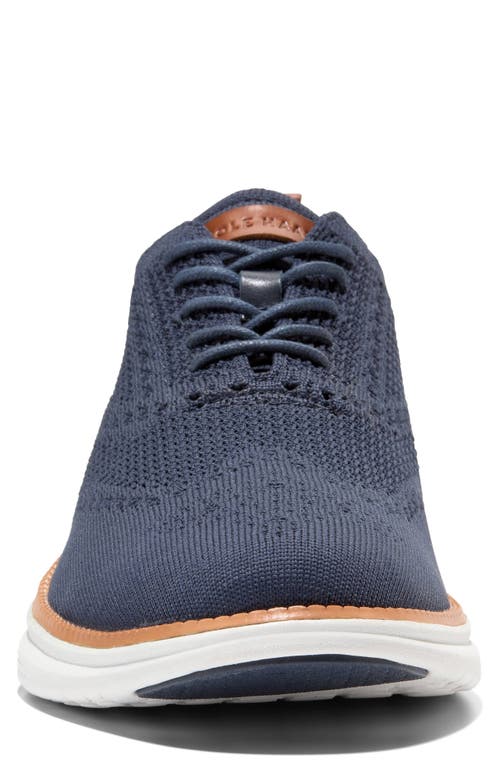 Cole Haan Grand Hurrion Stitchlite Wing Oxford In Navy Blzr Brtsh Tn