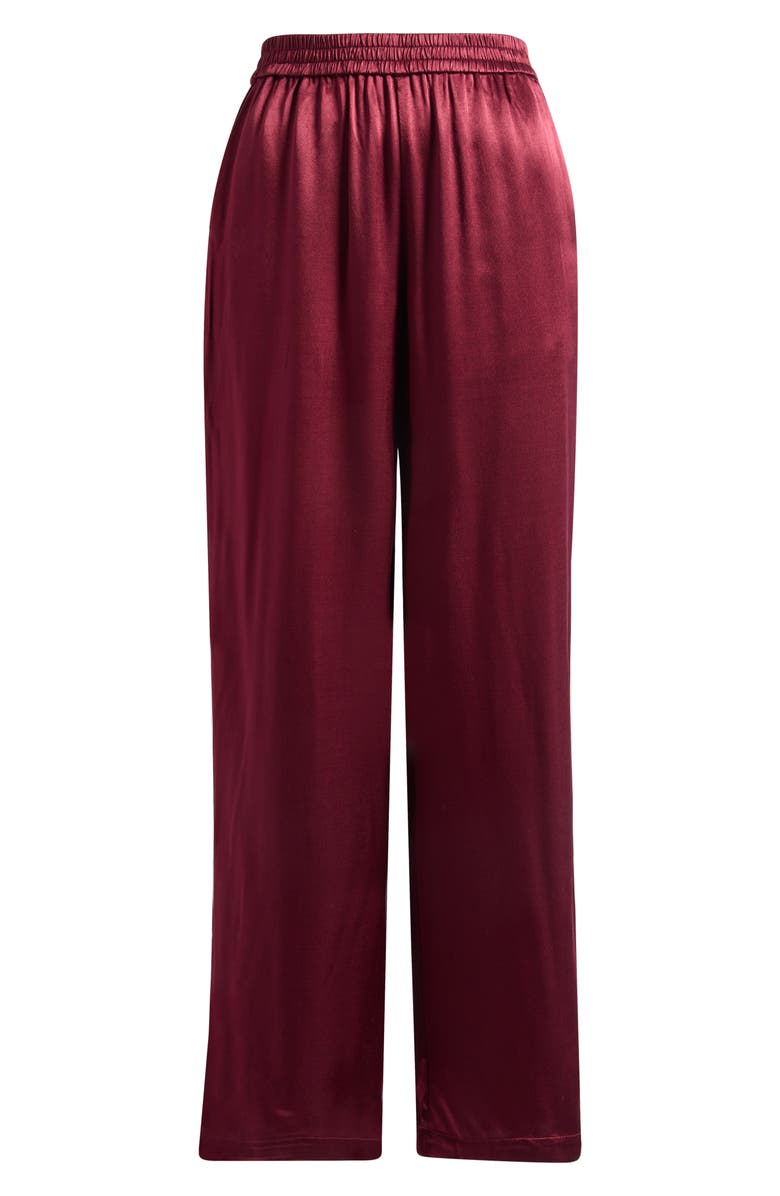 Rails Merida Pleated Satin Pull-On Pants, Alternate, color, Garnet